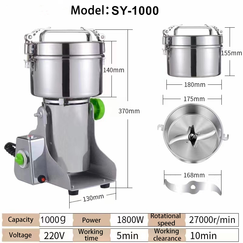 Swing Type Stainless Steel Dry Grain Multifunctional Electric High Speed Coffee Grinder