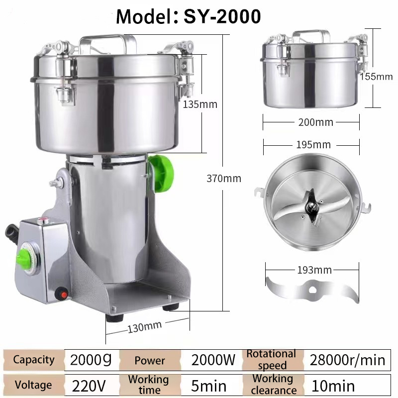 Swing Type Stainless Steel Dry Grain Multifunctional Electric High Speed Coffee Grinder